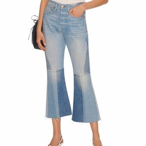 Hurley Le Panel Block Cropped Flare-Leg Jeans